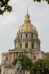 View of Dome des Invalides, burial site of Napoleon Bonaparte, Paris, France
