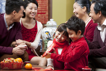 Big family celebrating Chinese New Year