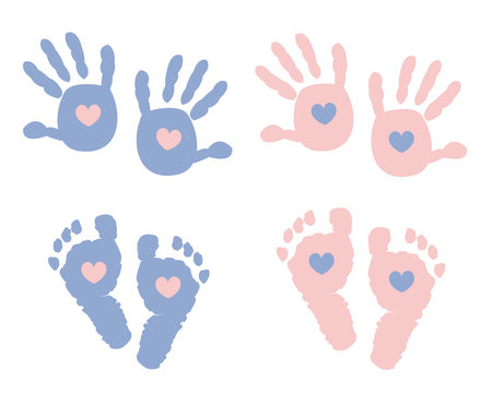 Baby foot prints with heart baby shower greeting card