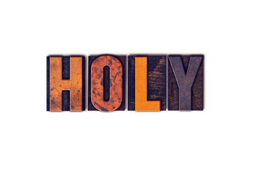 Holy Concept Isolated Letterpress Type