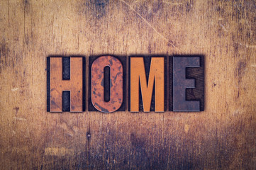 Home Concept Wooden Letterpress Type