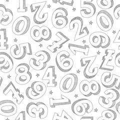 Numbers seamless pattern