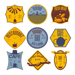 Set retro vintage badges, ribbons and labels hipster signboard
