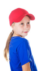 Beautiful girl in a sports cap.