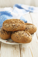 Buns with seeds for breakfast
