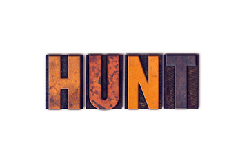 Hunt Concept Isolated Letterpress Type