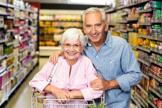 Senior couple shopping together 