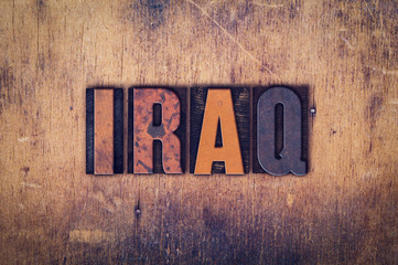 Iraq Concept Wooden Letterpress Type