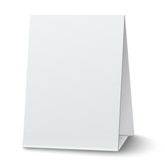 Blank white paper table card isolated - 99519780