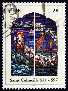 Postage Stamp Ireland 1997 St. Columba, Irish Patron Saint