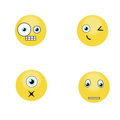 Set of funny smiles. vector