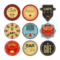 Set retro vintage badges, ribbons and labels hipster signboard