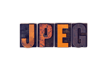 JPEG Concept Isolated Letterpress Type