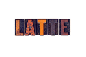 Latte Concept Isolated Letterpress Type