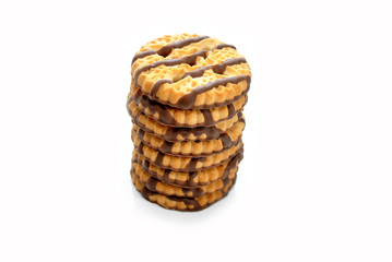 Stacked Shortbread Cookies Over White