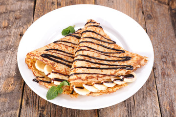 crepe with banana and chocolate
