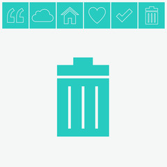 Trash bin vector icon.