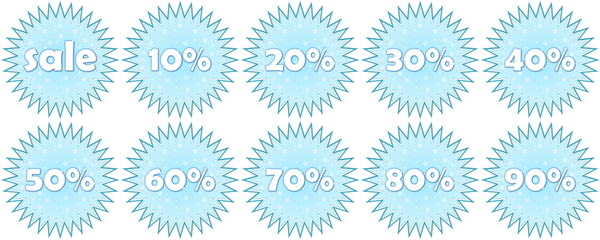 Set of winter sale icons