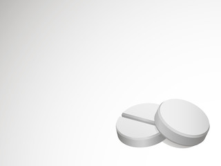 White tablets on white gray background, vector illustration