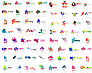 Mega set of geometrical abstract logos