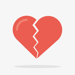 Broken Heart Icon in Vector