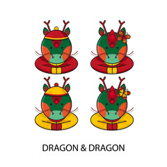 Dragon Chinese Happy New Year Vector Illustration