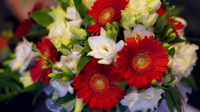 Wedding bouquet of fresh flowers. Close-up.