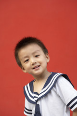 A child in his school uniform