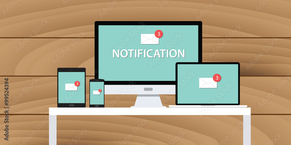 Poster notification system mail email box multi platform computer notebook tab phone smarthone