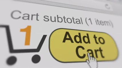 4K: Add To Cart. Shopping And Buying A Product Online