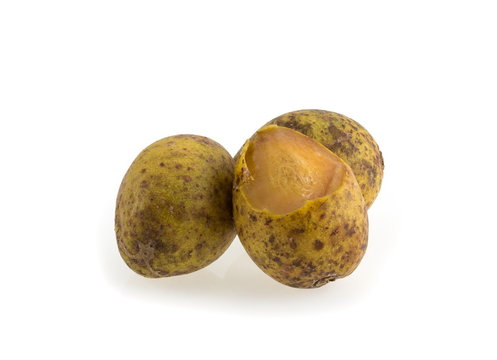 Hog Plum ( Spondias pinnata Kurz) on white background.