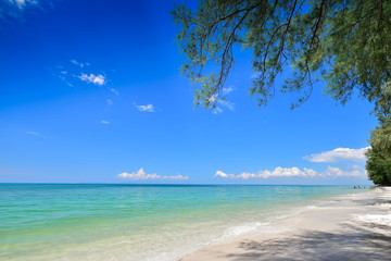 sea beach blue sky sand sun daylight relaxation landscape