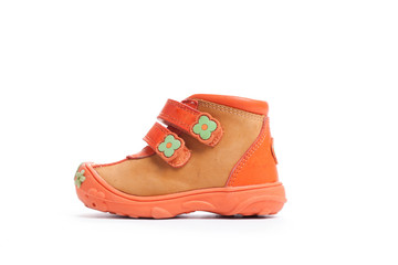 Baby shoes for kids isolated over a white background.