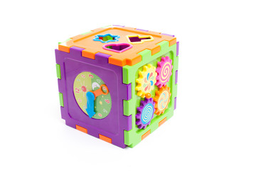 plastic baby smart cube toy isolated on white