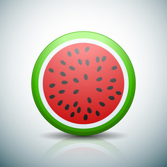 Fototapeta premium Watermelon fruit button sign