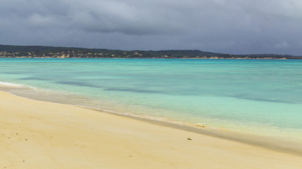 Clear bright water on a tropical beach