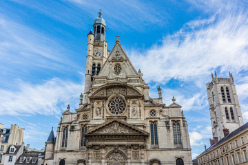 Fototapeta na wymiar Church of Saint-Etienne-du-Mont near Pantheon. Paris, France.