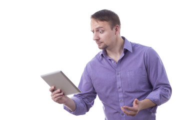Man holding a tablet