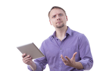 Man holding a tablet
