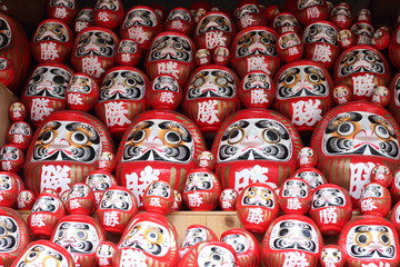 daruma or red-painted good-luck doll in Japan 
