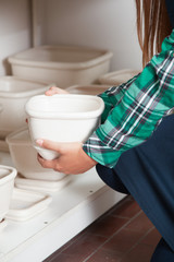 Woman holding a ceramic