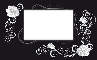 flower frame with rose