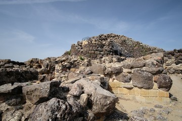 Fototapeta na wymiar Su Nuraxi archaeological site in Barumini, Sardinia