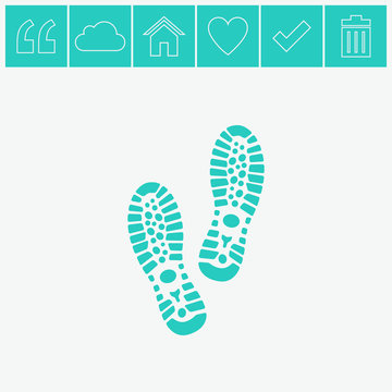 Shoe print vector icon.