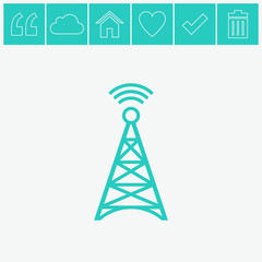 Cell phone tower vector icon.