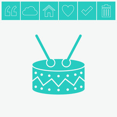 Drum vector icon.