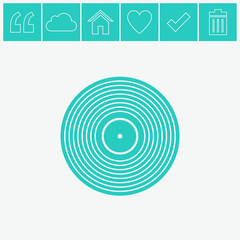 Vinyl record vector icon.