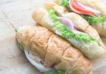 croissant ham sandwich