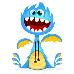 Cute cartoon monster dragon. Vector character
