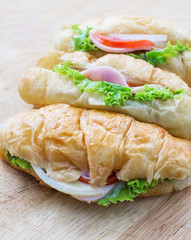 croissant ham sandwich